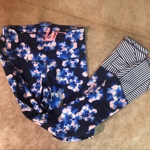 OldNavy HighRise Floral Print Striped-Calf Legging
